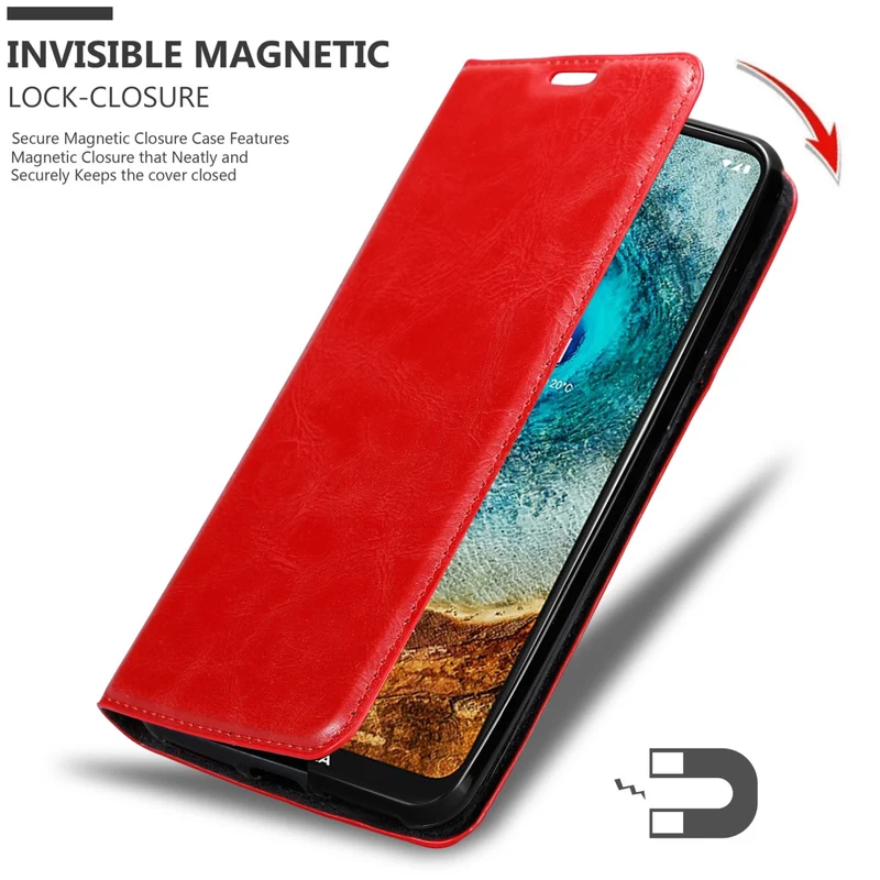 Cadorabo Hülle kompatibel mit Nokia X10 / X20 Schutzhülle mit Magnetverschluss, Standfunktion und Kartenfach