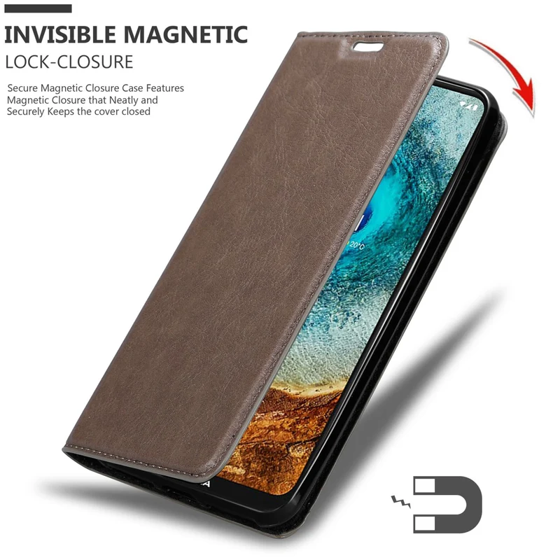 Cadorabo Hülle kompatibel mit Nokia X10 / X20 Schutzhülle mit Magnetverschluss, Standfunktion und Kartenfach