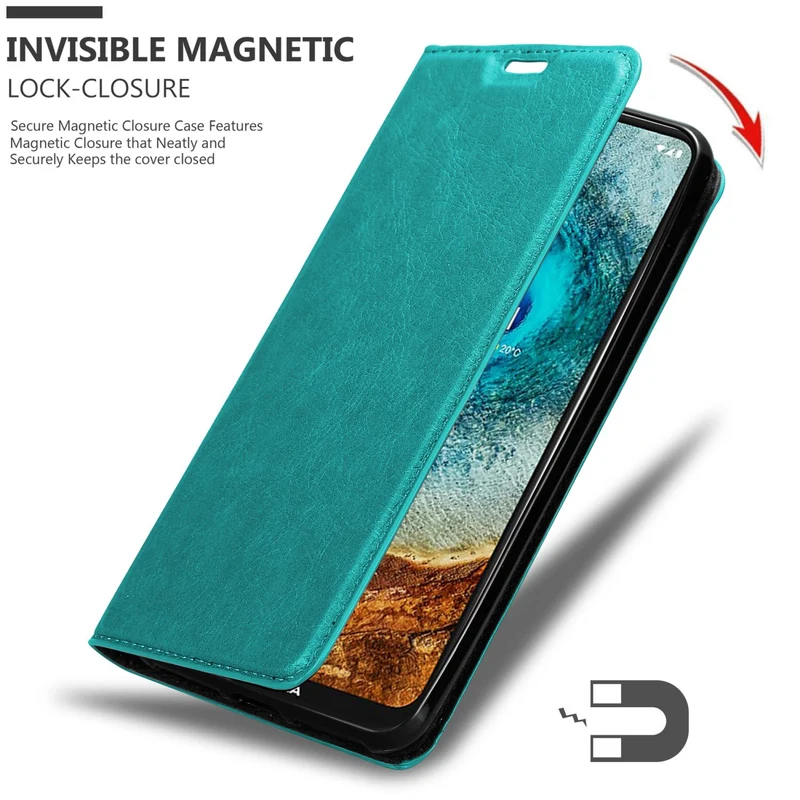 Cadorabo Hülle kompatibel mit Nokia X10 / X20 Schutzhülle mit Magnetverschluss, Standfunktion und Kartenfach