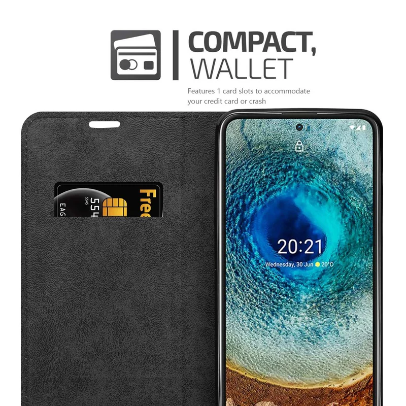 Cadorabo Hülle kompatibel mit Nokia X10 / X20 Schutzhülle mit Magnetverschluss, Standfunktion und Kartenfach