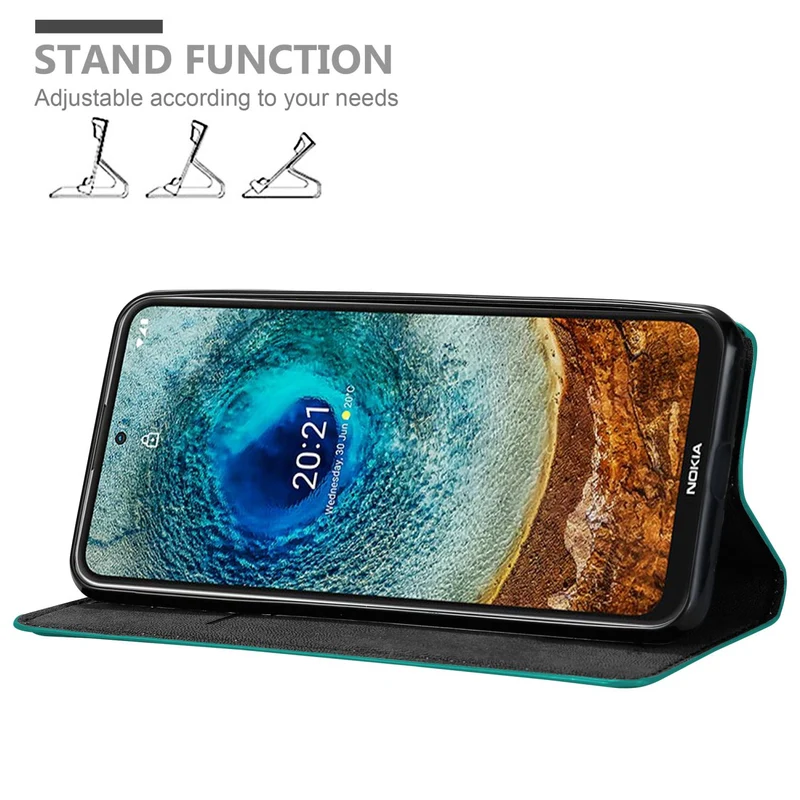Cadorabo Hülle kompatibel mit Nokia X10 / X20 Schutzhülle mit Magnetverschluss, Standfunktion und Kartenfach