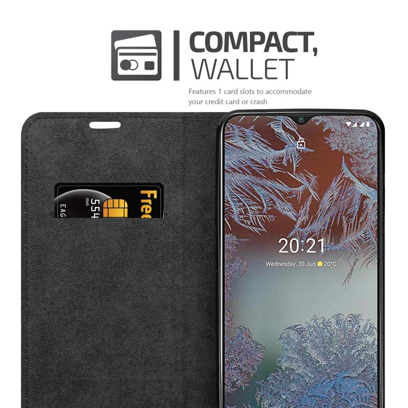 Cadorabo Hülle kompatibel mit Nokia G10 / G20 Schutzhülle mit Magnetverschluss, Standfunktion und Kartenfach