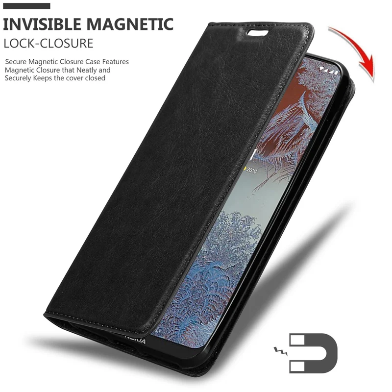 Cadorabo Hülle kompatibel mit Nokia G10 / G20 Schutzhülle mit Magnetverschluss, Standfunktion und Kartenfach