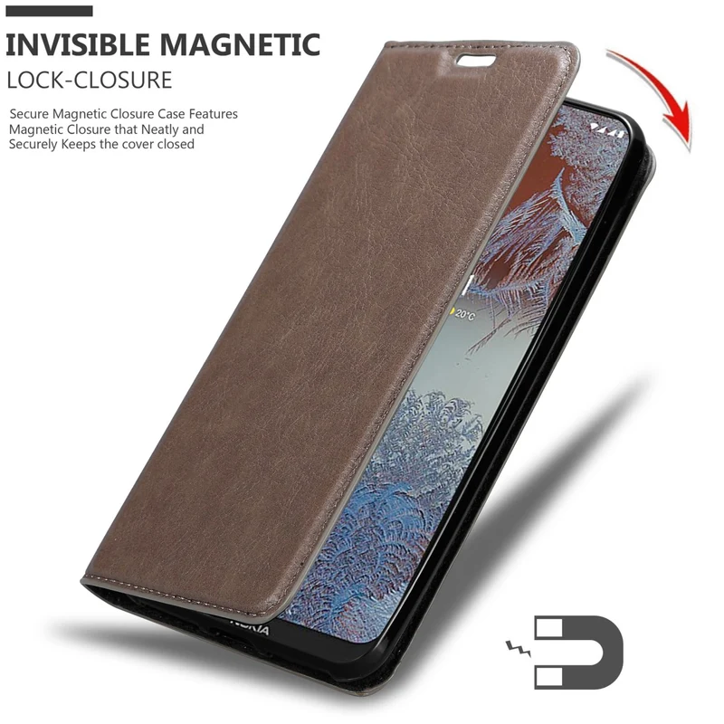 Cadorabo Hülle kompatibel mit Nokia G10 / G20 Schutzhülle mit Magnetverschluss, Standfunktion und Kartenfach