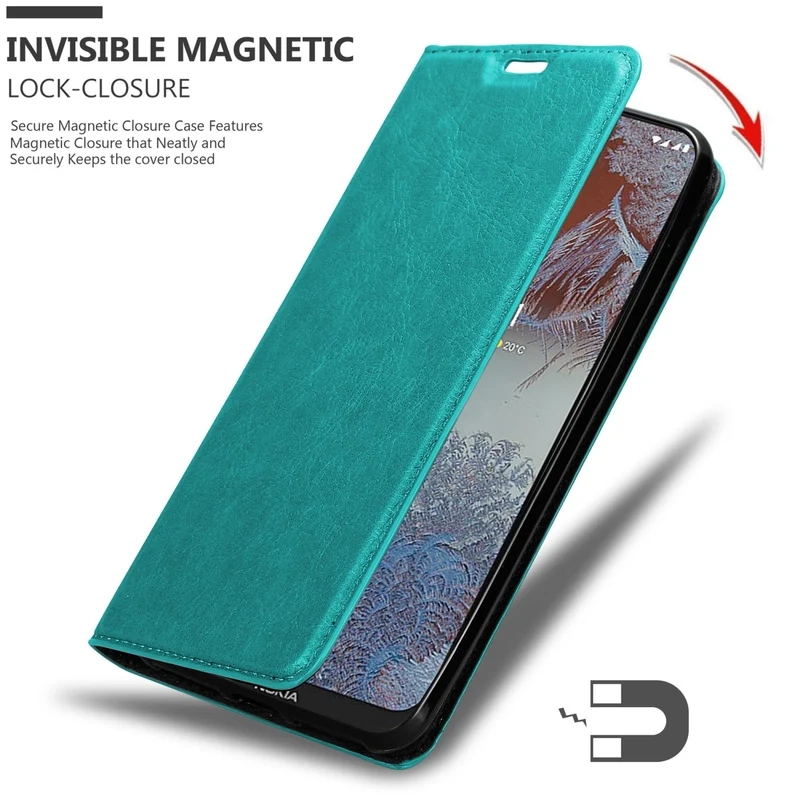 Cadorabo Hülle kompatibel mit Nokia G10 / G20 Schutzhülle mit Magnetverschluss, Standfunktion und Kartenfach