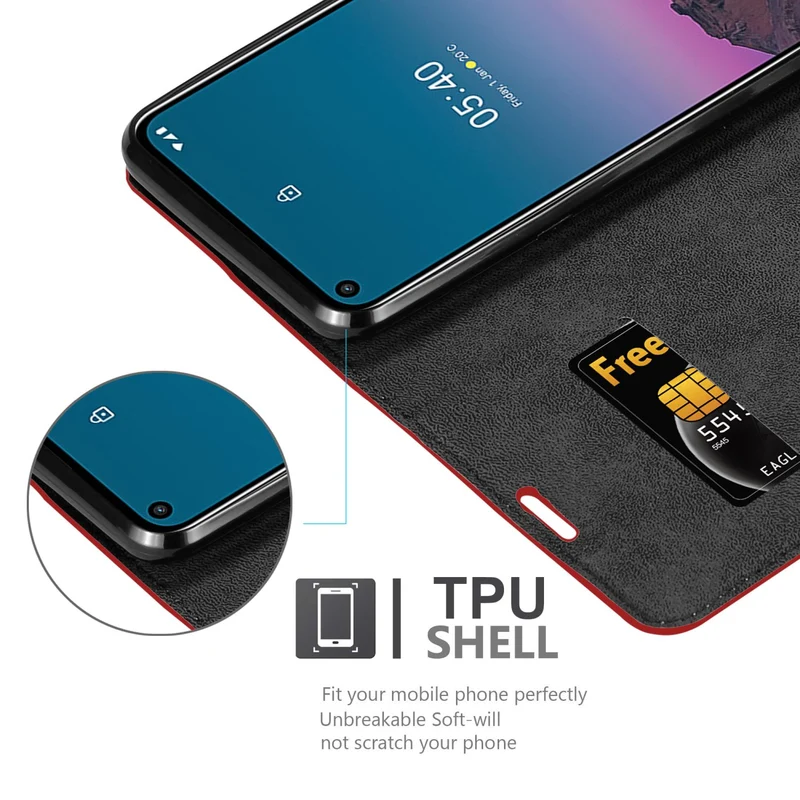 Cadorabo Hülle kompatibel mit Nokia 5,4 Schutzhülle mit Magnetverschluss, Standfunktion und Kartenfach