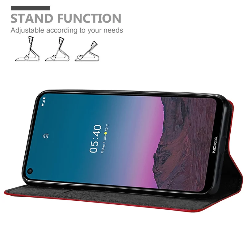 Cadorabo Hülle kompatibel mit Nokia 5,4 Schutzhülle mit Magnetverschluss, Standfunktion und Kartenfach