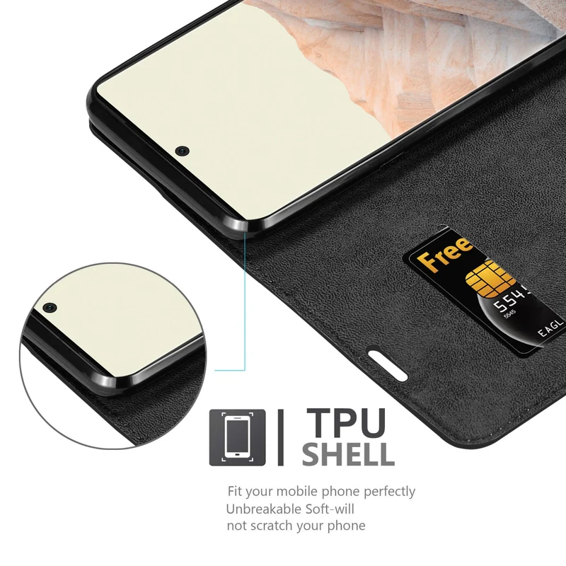 Cadorabo Hülle kompatibel mit Google PIXEL 6 PRO Schutzhülle mit Magnetverschluss, Standfunktion und Kartenfach