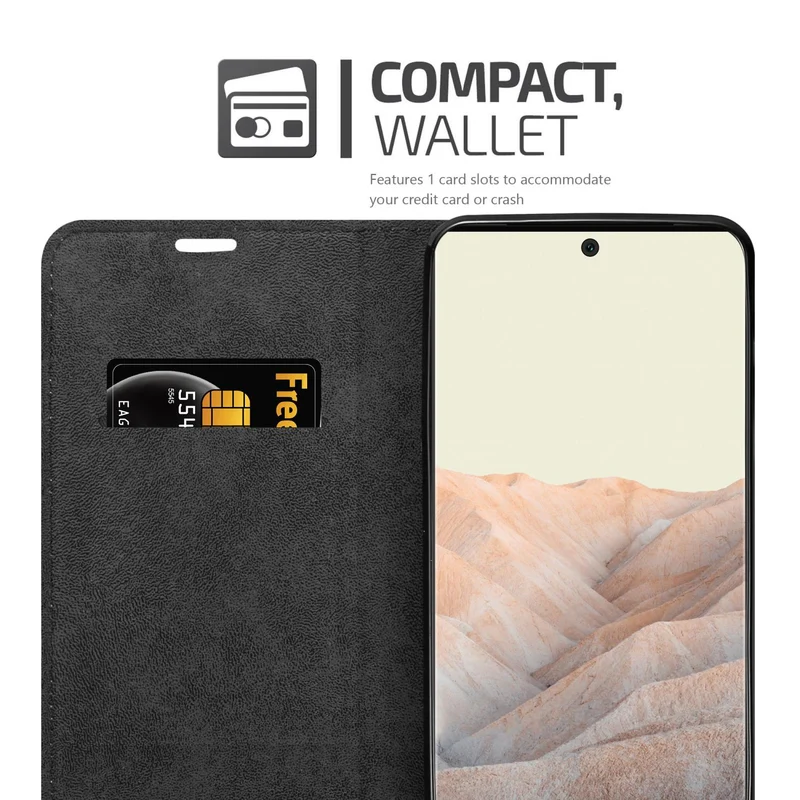 Cadorabo Hülle kompatibel mit Google PIXEL 6 PRO Schutzhülle mit Magnetverschluss, Standfunktion und Kartenfach