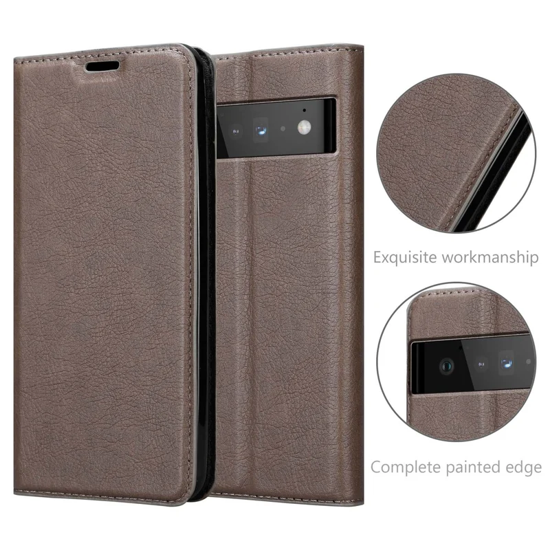 Cadorabo Hülle kompatibel mit Google PIXEL 6 PRO Schutzhülle mit Magnetverschluss, Standfunktion und Kartenfach