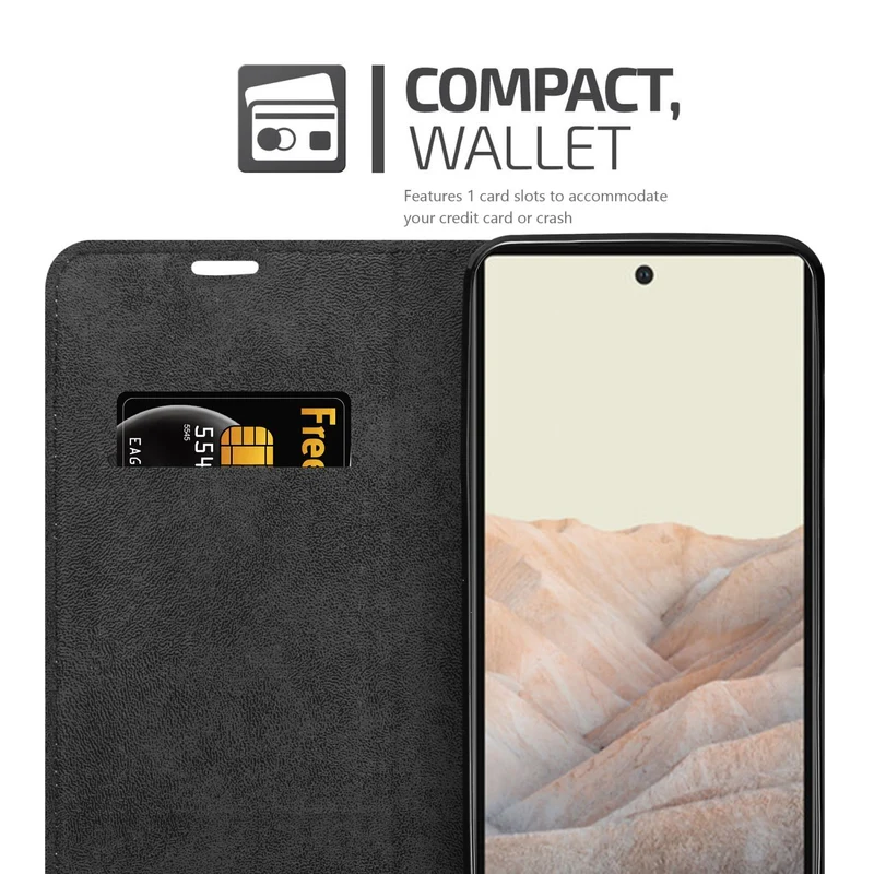 Cadorabo Hülle kompatibel mit Google PIXEL 6 Schutzhülle mit Magnetverschluss, Standfunktion und Kartenfach