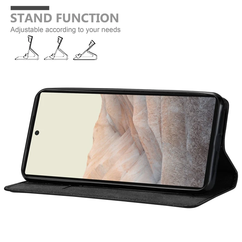 Cadorabo Hülle kompatibel mit Google PIXEL 6 Schutzhülle mit Magnetverschluss, Standfunktion und Kartenfach