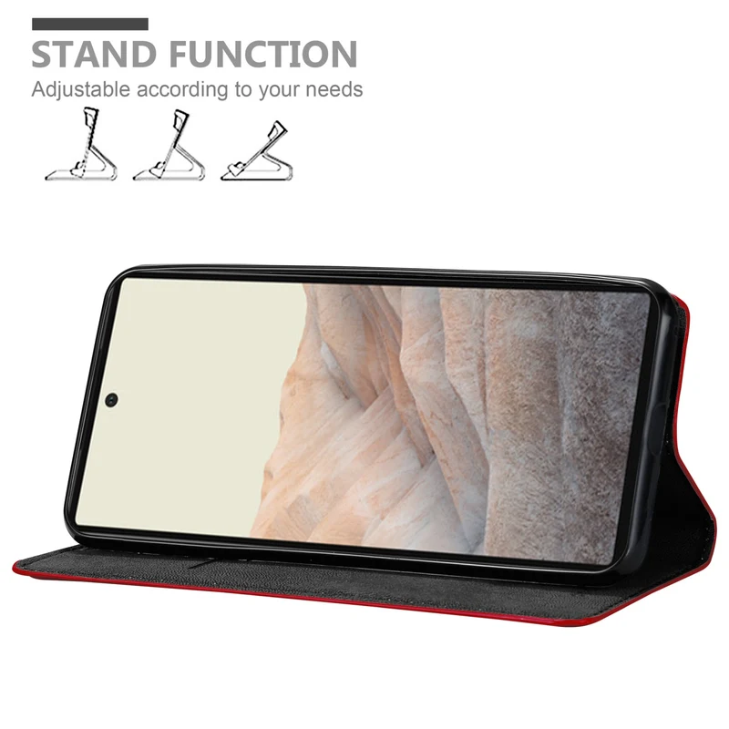 Cadorabo Hülle kompatibel mit Google PIXEL 6 Schutzhülle mit Magnetverschluss, Standfunktion und Kartenfach