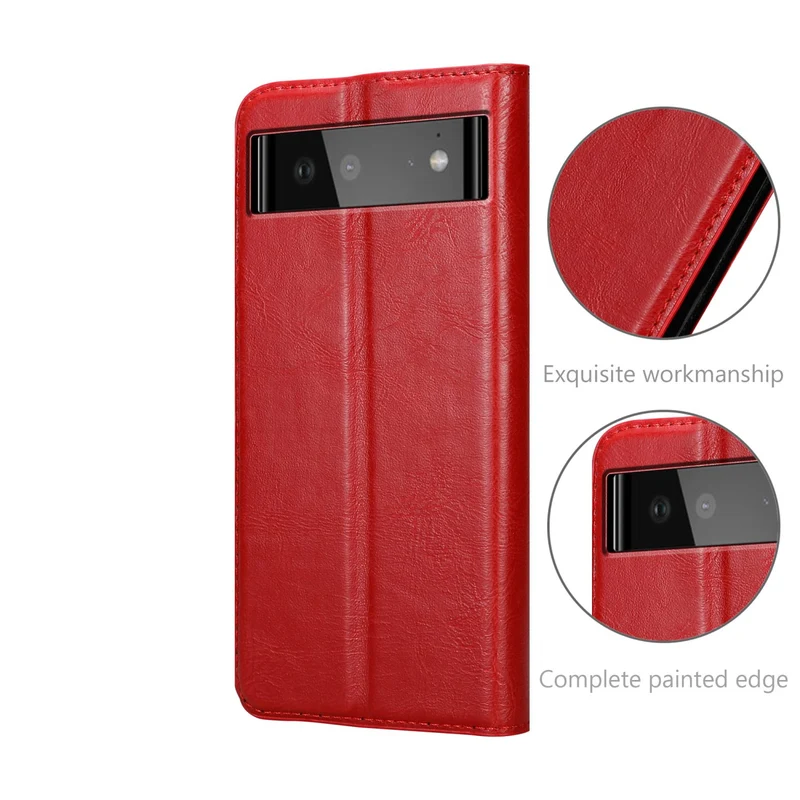 Cadorabo Hülle kompatibel mit Google PIXEL 6 Schutzhülle mit Magnetverschluss, Standfunktion und Kartenfach