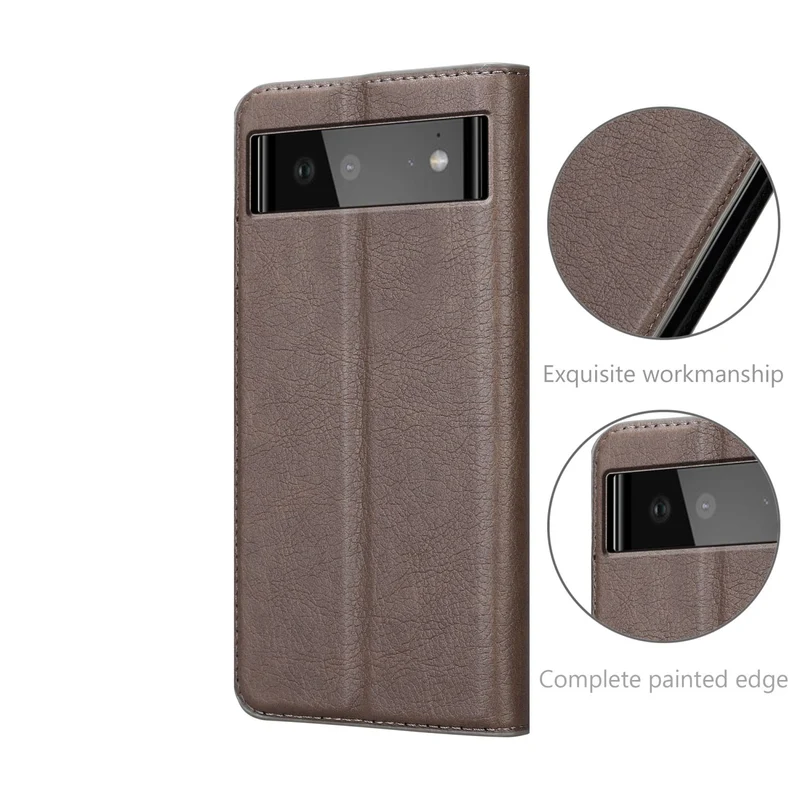 Cadorabo Hülle kompatibel mit Google PIXEL 6 Schutzhülle mit Magnetverschluss, Standfunktion und Kartenfach