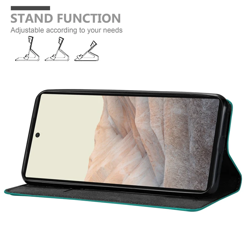 Cadorabo Hülle kompatibel mit Google PIXEL 6 Schutzhülle mit Magnetverschluss, Standfunktion und Kartenfach