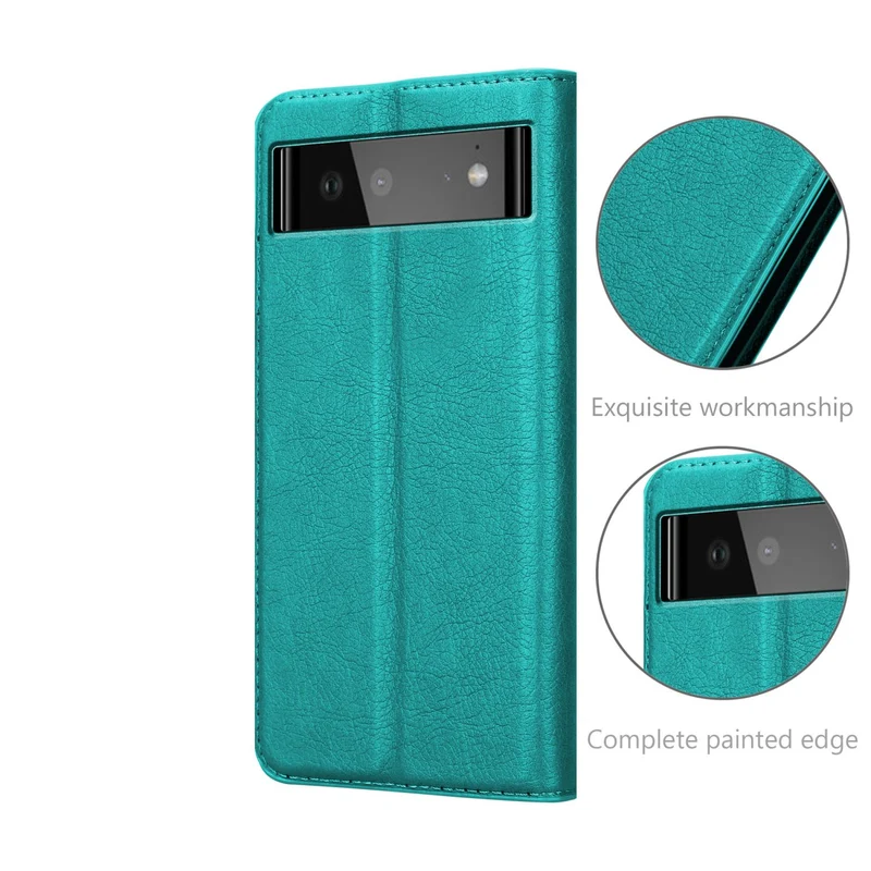 Cadorabo Hülle kompatibel mit Google PIXEL 6 Schutzhülle mit Magnetverschluss, Standfunktion und Kartenfach