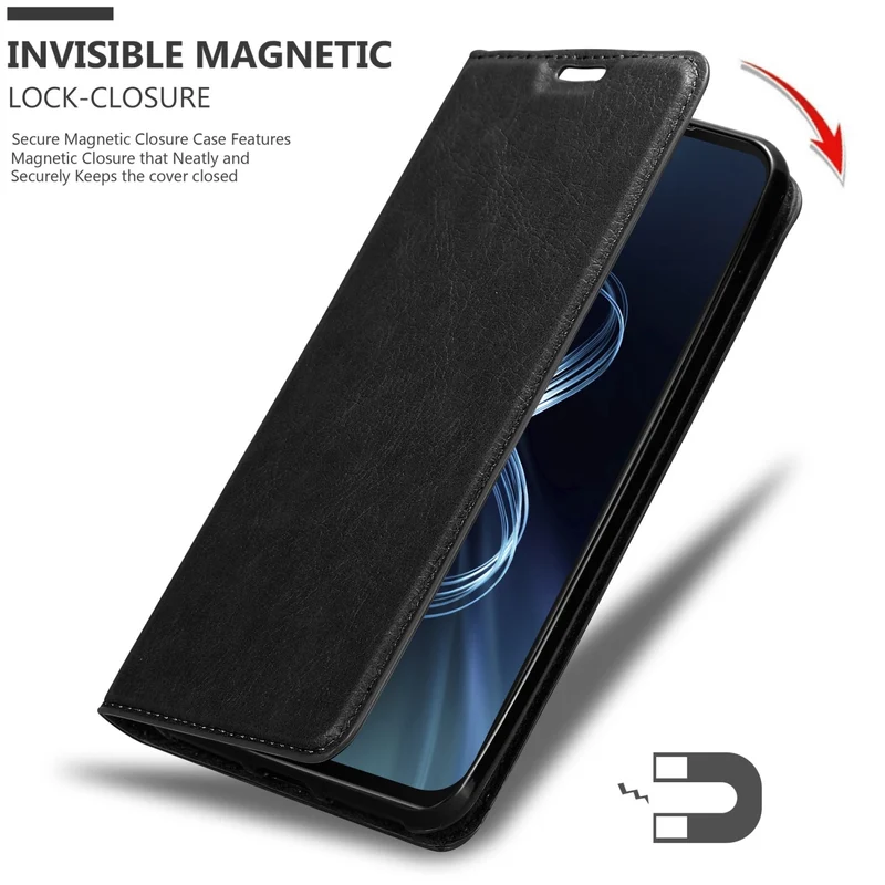 Cadorabo Hülle kompatibel mit Asus ZenFone 8 Schutzhülle mit Magnetverschluss, Standfunktion und Kartenfach