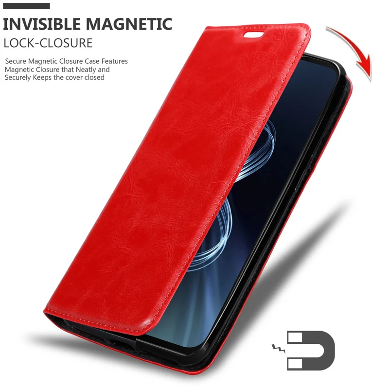 Cadorabo Hülle kompatibel mit Asus ZenFone 8 Schutzhülle mit Magnetverschluss, Standfunktion und Kartenfach