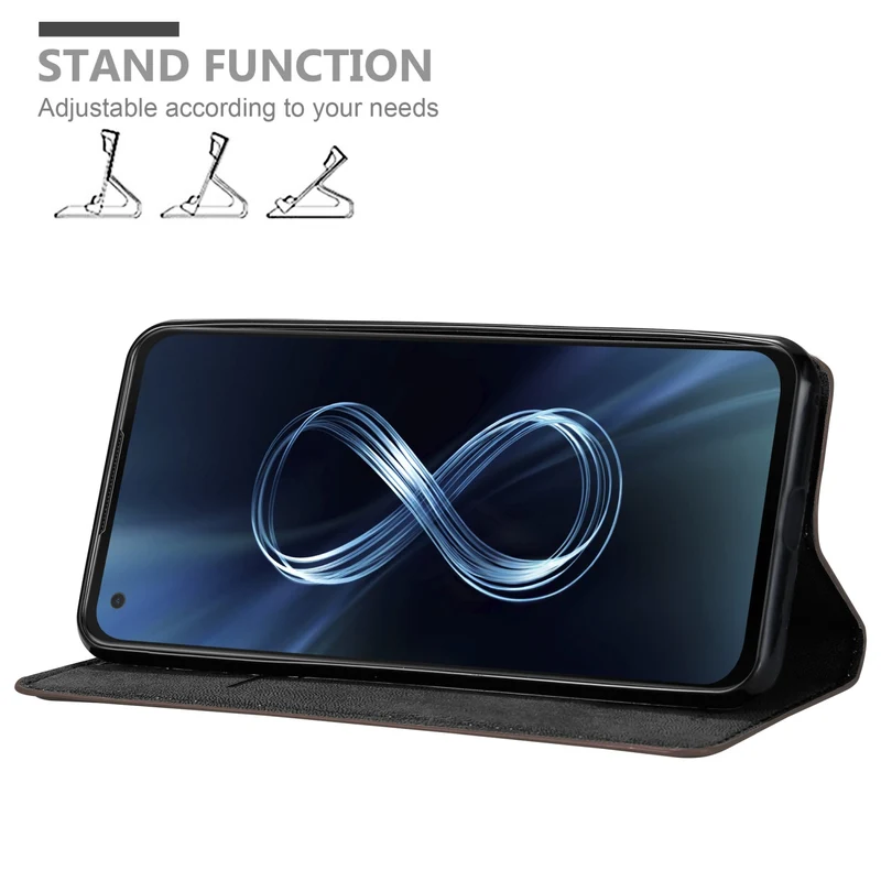 Cadorabo Hülle kompatibel mit Asus ZenFone 8 Schutzhülle mit Magnetverschluss, Standfunktion und Kartenfach