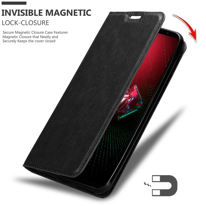 Cadorabo Hülle kompatibel mit Asus ROG Phone 5 Schutzhülle mit Magnetverschluss, Standfunktion und Kartenfach