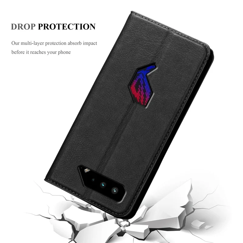 Cadorabo Hülle kompatibel mit Asus ROG Phone 5 Schutzhülle mit Magnetverschluss, Standfunktion und Kartenfach