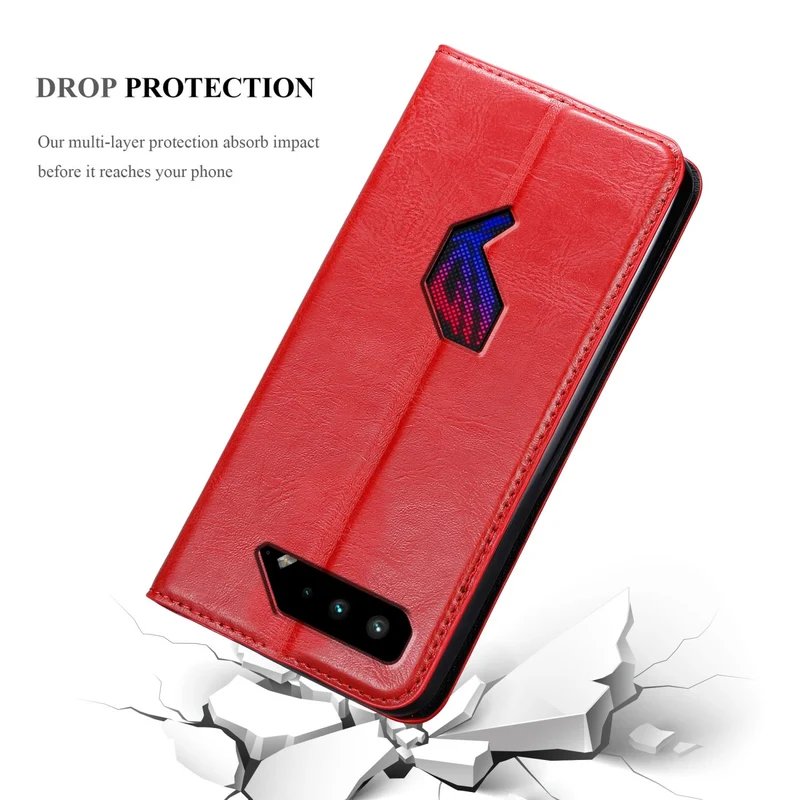 Cadorabo Hülle kompatibel mit Asus ROG Phone 5 Schutzhülle mit Magnetverschluss, Standfunktion und Kartenfach