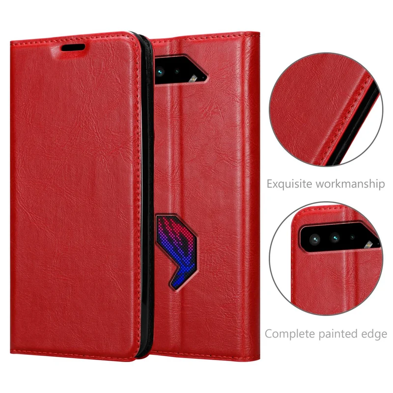 Cadorabo Hülle kompatibel mit Asus ROG Phone 5 Schutzhülle mit Magnetverschluss, Standfunktion und Kartenfach