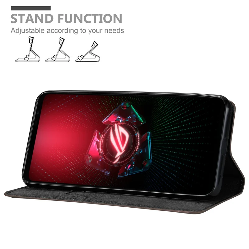 Cadorabo Hülle kompatibel mit Asus ROG Phone 5 Schutzhülle mit Magnetverschluss, Standfunktion und Kartenfach