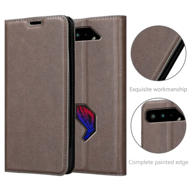 Cadorabo Hülle kompatibel mit Asus ROG Phone 5 Schutzhülle mit Magnetverschluss, Standfunktion und Kartenfach