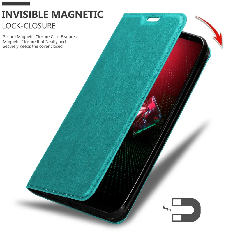 Cadorabo Hülle kompatibel mit Asus ROG Phone 5 Schutzhülle mit Magnetverschluss, Standfunktion und Kartenfach