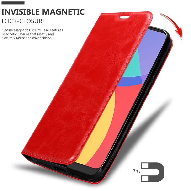 Cadorabo Hülle kompatibel mit Alcatel 1S 2021 / 3L 2021 Schutzhülle mit Magnetverschluss, Standfunktion und Kartenfach
