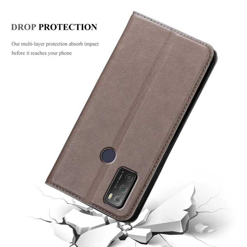 Cadorabo Hülle kompatibel mit Alcatel 1S 2021 / 3L 2021 Schutzhülle mit Magnetverschluss, Standfunktion und Kartenfach