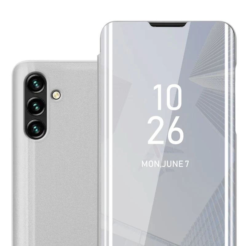 Cadorabo Hülle kompatibel mit Samsung Galaxy A13 5G Clear View Spiegel Schutzhülle mit Standfunktion 360 Grad Schutz