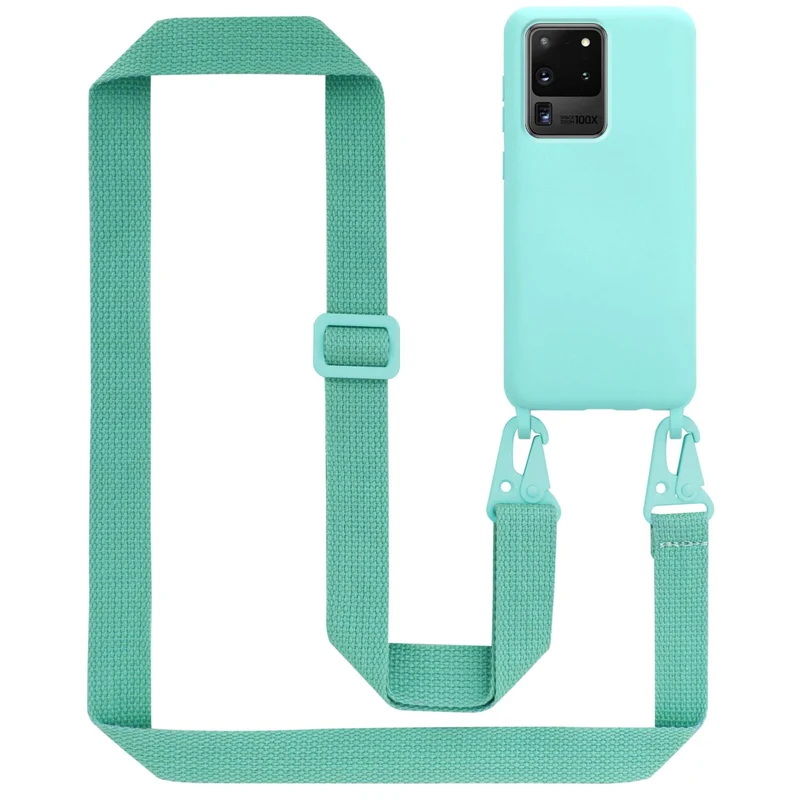 Cadorabo Handy Kette kompatibel mit Samsung Galaxy S20 ULTRA Silikon Schutzhülle mit längen verstellbaren Kordel Band