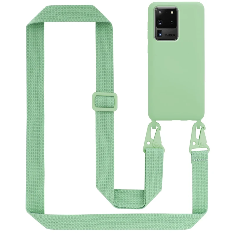 Cadorabo Handy Kette kompatibel mit Samsung Galaxy S20 ULTRA Silikon Schutzhülle mit längen verstellbaren Kordel Band