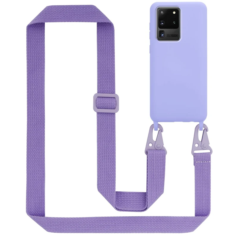 Cadorabo Handy Kette kompatibel mit Samsung Galaxy S20 ULTRA Silikon Schutzhülle mit längen verstellbaren Kordel Band