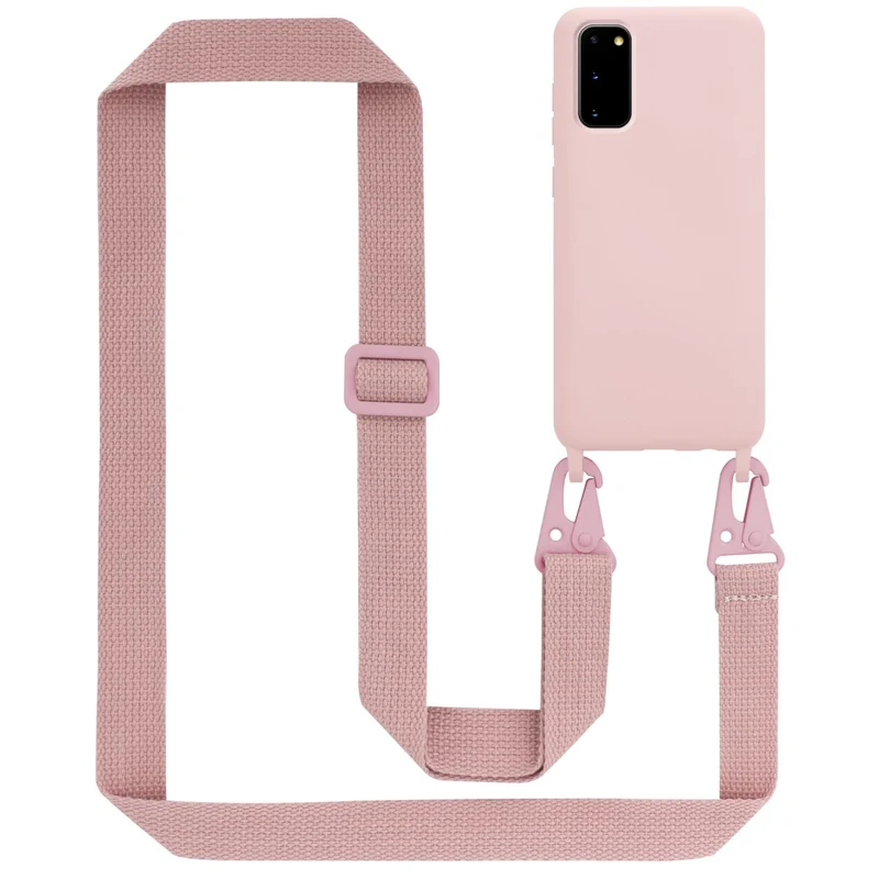 Cadorabo Handy Kette kompatibel mit Samsung Galaxy S20 Silikon Schutzhülle mit längen verstellbaren Kordel Band