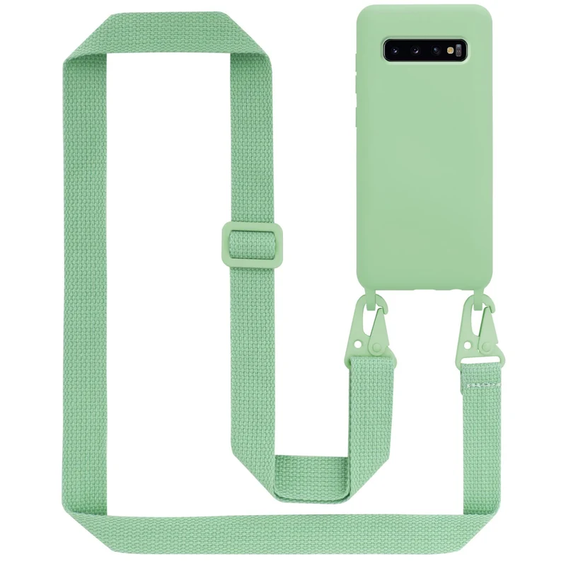 Cadorabo Handy Kette kompatibel mit Samsung Galaxy S10 PLUS Silikon Schutzhülle mit längen verstellbaren Kordel Band