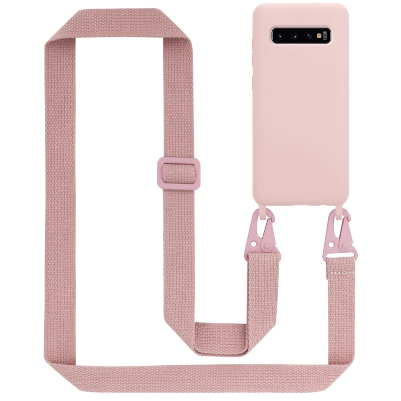 Cadorabo Handy Kette kompatibel mit Samsung Galaxy S10 PLUS Silikon Schutzhülle mit längen verstellbaren Kordel Band