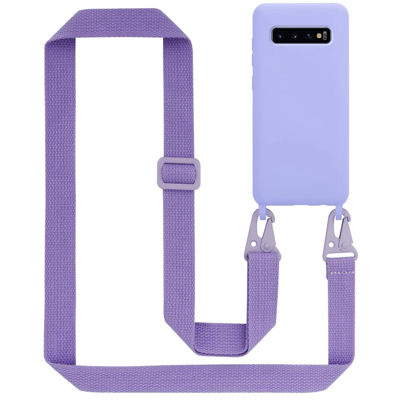 Cadorabo Handy Kette kompatibel mit Samsung Galaxy S10 4G Silikon Schutzhülle mit längen verstellbaren Kordel Band