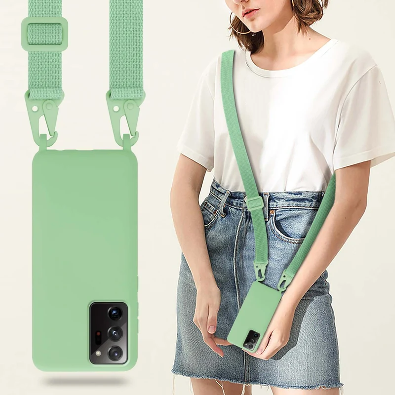 Cadorabo Handy Kette kompatibel mit Samsung Galaxy NOTE 20 PLUS Silikon Schutzhülle mit längen verstellbaren Kordel Band