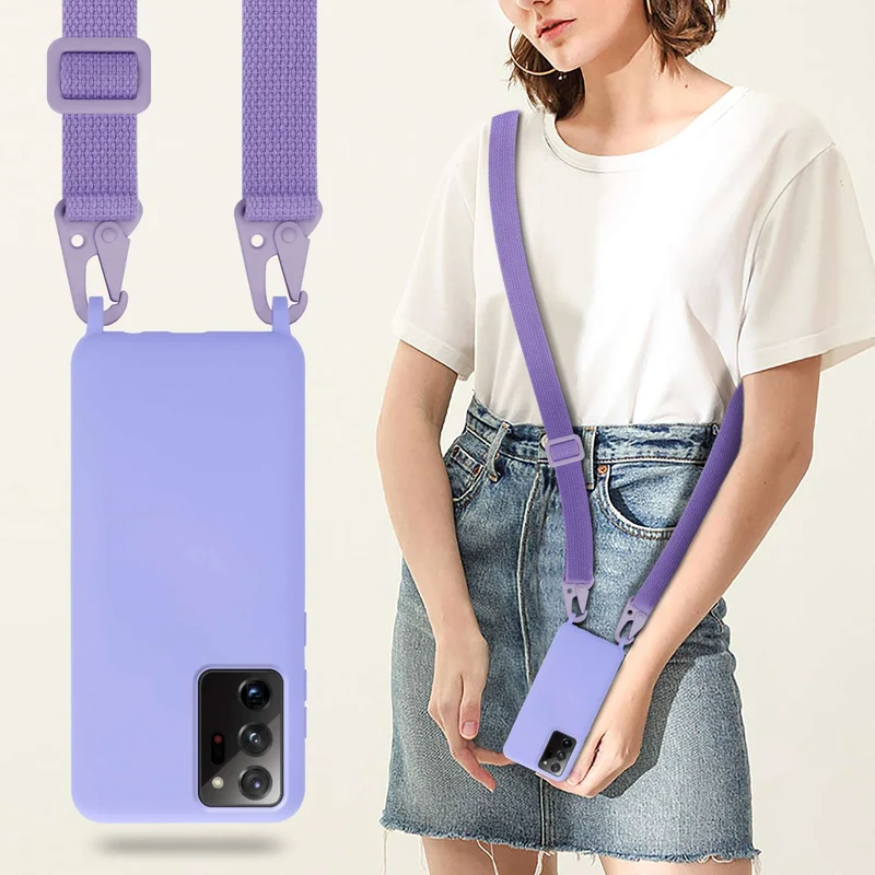 Cadorabo Handy Kette kompatibel mit Samsung Galaxy NOTE 20 PLUS Silikon Schutzhülle mit längen verstellbaren Kordel Band