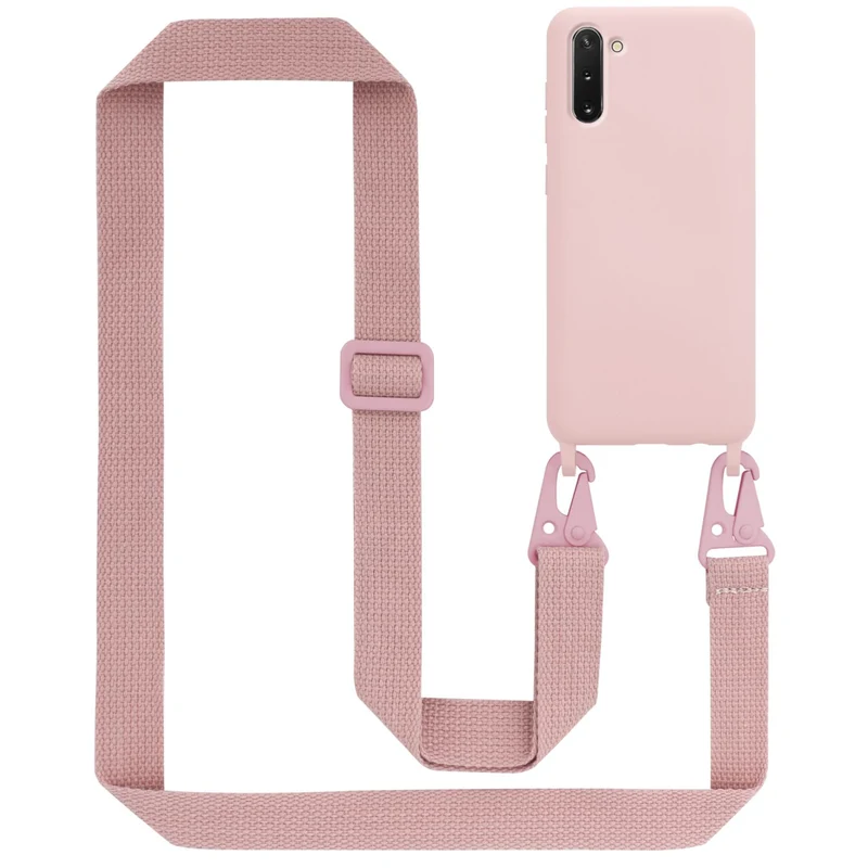 Cadorabo Handy Kette kompatibel mit Samsung Galaxy NOTE 10 Silikon Schutzhülle mit längen verstellbaren Kordel Band