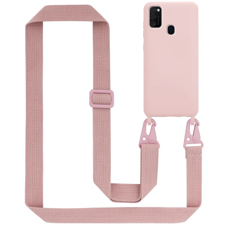 Cadorabo Handy Kette kompatibel mit Samsung Galaxy M21 / M30s Silikon Schutzhülle mit längen verstellbaren Kordel Band