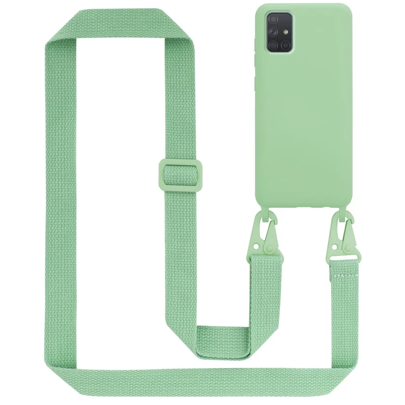 Cadorabo Handy Kette kompatibel mit Samsung Galaxy A71 4G Silikon Schutzhülle mit längen verstellbaren Kordel Band