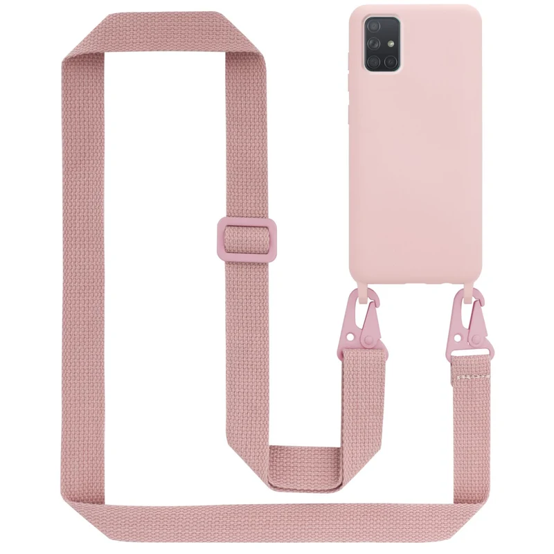 Cadorabo Handy Kette kompatibel mit Samsung Galaxy A71 4G Silikon Schutzhülle mit längen verstellbaren Kordel Band