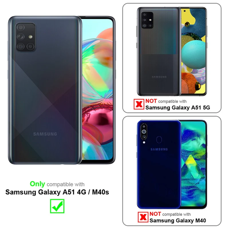 Cadorabo Handy Kette kompatibel mit Samsung Galaxy A51 4G / M40s Silikon Schutzhülle mit längen verstellbaren Kordel Band
