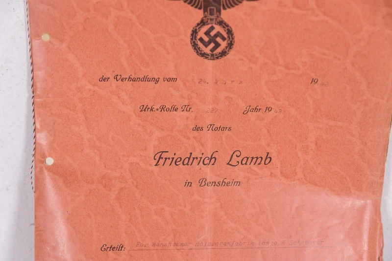Mappe mit notariellen Urkunden III° Reich