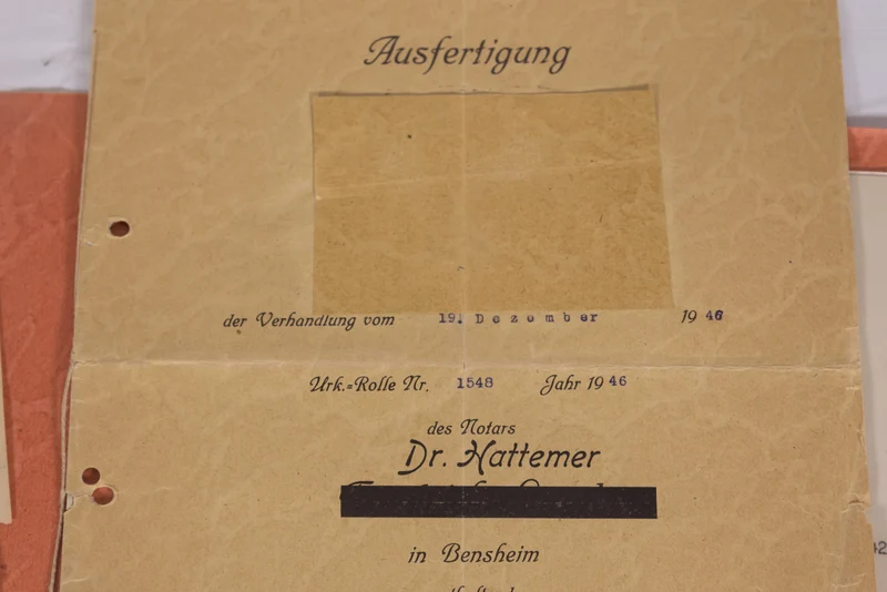 Mappe mit notariellen Urkunden III° Reich
